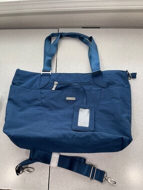 Baggallini Navy Tote with Removable Strap Travel Bag Computer